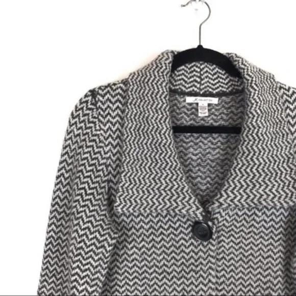 JM Collection M Wool Blend Chevron Striped Sweater - Picture 5 of 6